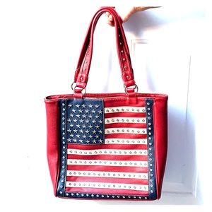 American Flag Embellished Tote